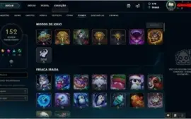 Conta LOL D4, Todos Champs, 145 skins + Ryze triunfante