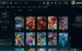 Conta LoL 125 skins (servidor NA)