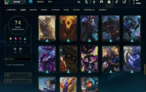 Conta ouro 4 com 80 Champs e 74 Skins