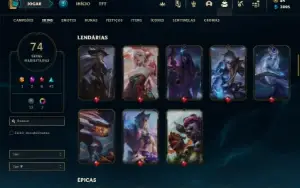Conta ouro 4 com 80 Champs e 74 Skins