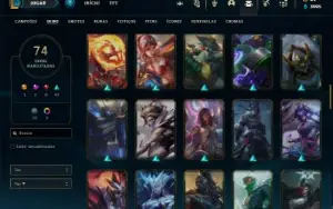 Conta ouro 4 com 80 Champs e 74 Skins