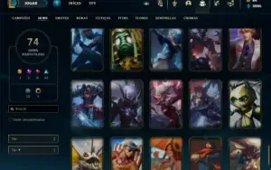 Conta ouro 4 com 80 Champs e 74 Skins