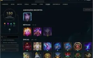 Conta League of Legends com 136 skins + todos campeões