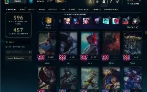 Bronze 4 com TODOS os champs e 232 Skins ( Nivel 605 )