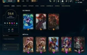 Platina 4 com TODOS os Champs e 264 Skins +16 Vitoriosas