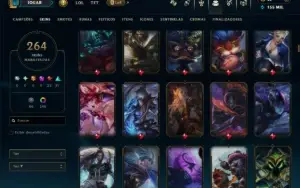 Platina 4 com TODOS os Champs e 264 Skins +16 Vitoriosas