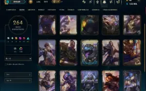 Platina 4 com TODOS os Champs e 264 Skins +16 Vitoriosas