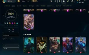 Platina 4 com TODOS os Champs e 264 Skins +16 Vitoriosas