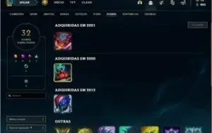CONTA LOL CRIADA EM 2012 41 CHAMPIONS