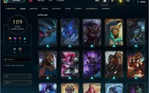 CONTA 109 SKINS + 7 ESPÓLIOS DE SKINS