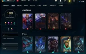 CONTA 109 SKINS + 7 ESPÓLIOS DE SKINS