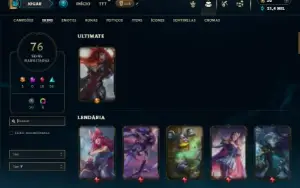 Unranked com 90 Champs e 76 Skins