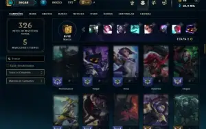 Unranked com 90 Champs e 76 Skins
