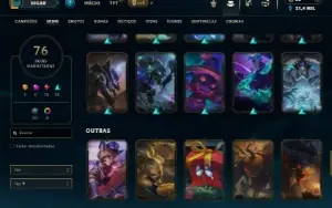 Unranked com 90 Champs e 76 Skins