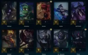 Conta smurf mestre, 50 champs, 69 % winrate mestre.
