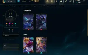 Unranked com 35 Champs e 11 Skins +3 Espolios