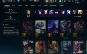 Unranked com 35 Champs e 11 Skins +3 Espolios