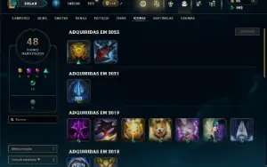 Unranked com 35 Champs e 11 Skins +3 Espolios