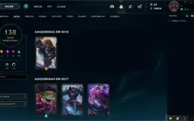 Conta lol - lvl 365 com 138 skins e mais!