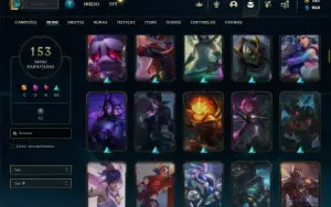 Conta bronze 1 com TODOS os champs e 153 Skins