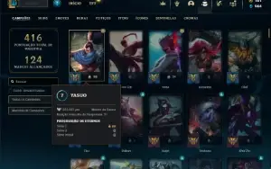 Conta bronze 1 com TODOS os champs e 153 Skins