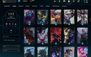 Conta bronze 1 com TODOS os champs e 153 Skins