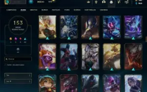 Conta bronze 1 com TODOS os champs e 153 Skins