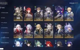 Honkai: Star Rail - 19 Personagens 5* + MC Feminino