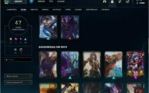 Conta do Lol nível 260, prata III com 47 skins