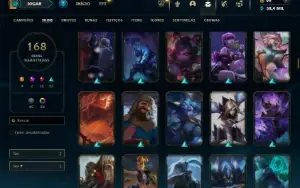 Diamante 2 com TODOS os champs e 168 Skins ( JG / ADC )