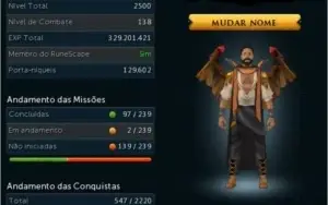 Conta runescape 3 9 anos, dono unico, 2500ttl