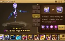 Reroll Summoners War lvl10 com Battle Angel Dark - Destiny