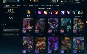Unranked com TODOS os champs e 234 Skins ( SUP / MID )