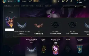 Unranked com TODOS os champs e 234 Skins ( SUP / MID )