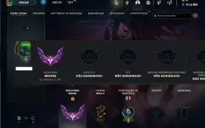 Mestre com 25 Champs e 13 Fragmentos de Skins