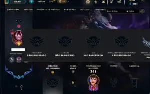 Unranked com 95 Champs e 42 Skins