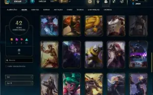 Unranked com 95 Champs e 42 Skins