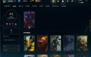 Unranked com 95 Champs e 42 Skins