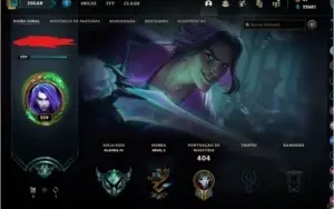 CONTA LEAGUE OF LEGENDS, PLAT 4 LVL 239