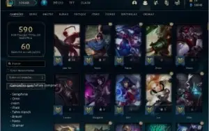 Conta de league of legends - 243 skins -  6 anos de uso.
