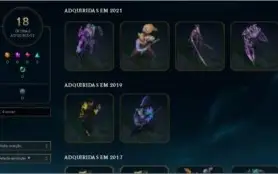 Conta de league of legends - 243 skins -  6 anos de uso.