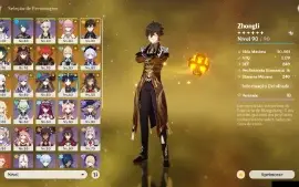Genshin Impact - ar57 , 13 Personagens T5 e 9 armas t5