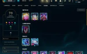 Unranked com 35 Champs e 13 Skins ( SUP / ADC / TOP )