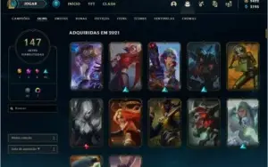 CONTA LOL 147 SKINS COM 2400 DE RP E TODOS CHAMPIONS