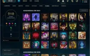 CONTA LOL 147 SKINS COM 2400 DE RP E TODOS CHAMPIONS