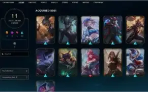 conta de lol unranked com 11 skins e mais 29 nos espólios