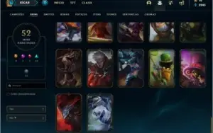 Conta prata 3 com 52 skins e 94 champs
