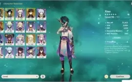 Genshin impact LvL 55 - Xiao ZhongLi Venti Childe Keqing