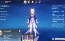 Contas Genshin Impact AR 5 com Sangonomiya Kokomi