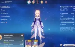 Contas Genshin Impact AR 5 com Sangonomiya Kokomi